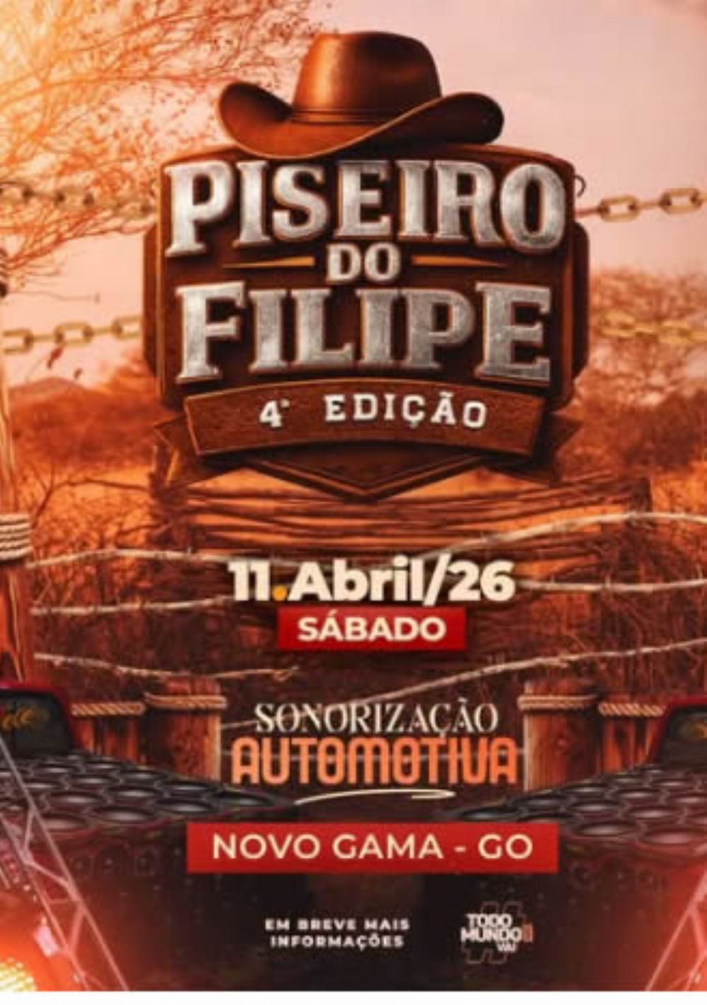 4º Piseiro do Filipe acontece em abril no Rancho do João Paulin