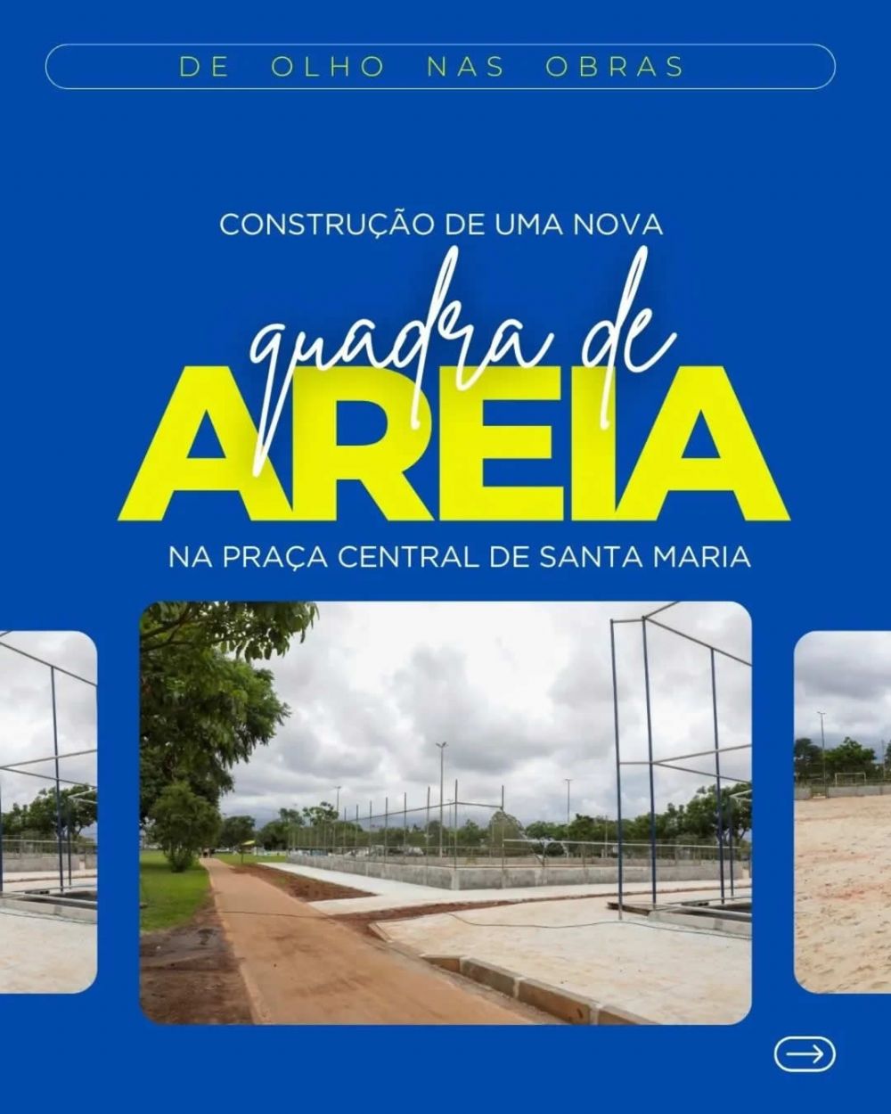 Obras da quadra de areia avançam na Praça Central de Santa Maria